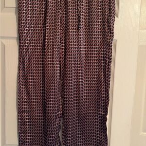 Molly Bracken Blue, Tan  and Red Wide Leg pants
